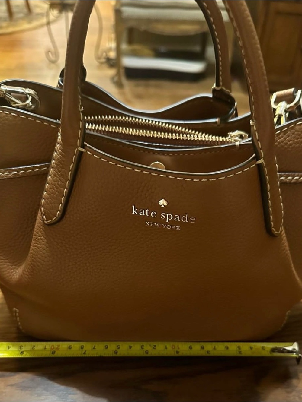 kate spade Brown Leather Mini Satchel with Crossbody Strap Dumpling Bag - Picture 3 of 6